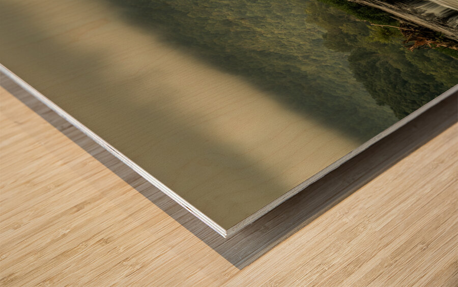 New River Gorge Waterfalls in Morning Fog Wood print