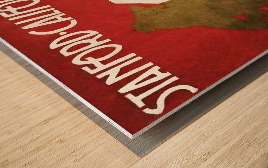 1919 Cal Stanford Big Game Football Program Cover Art Wood print