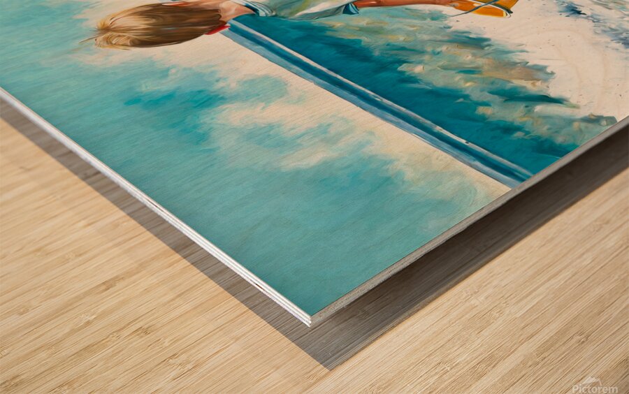 Collecting Seashells Wood print