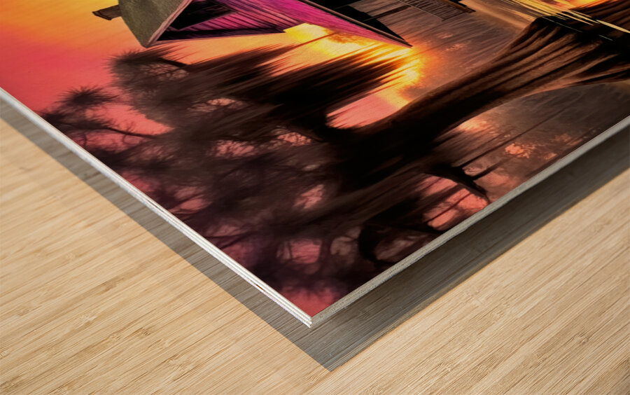 GOLDEN HOUR Wood print