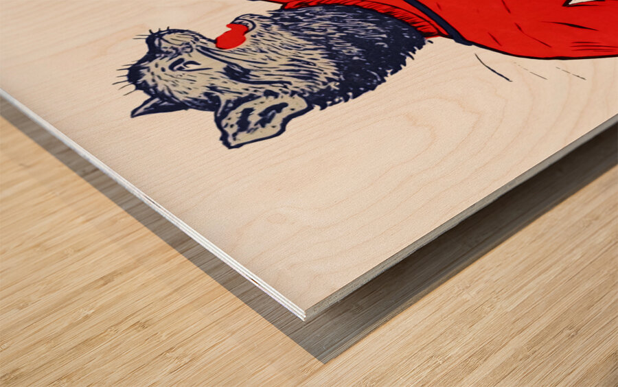 Vintage Arizona Wildcat Band Cartoon Art Wood print