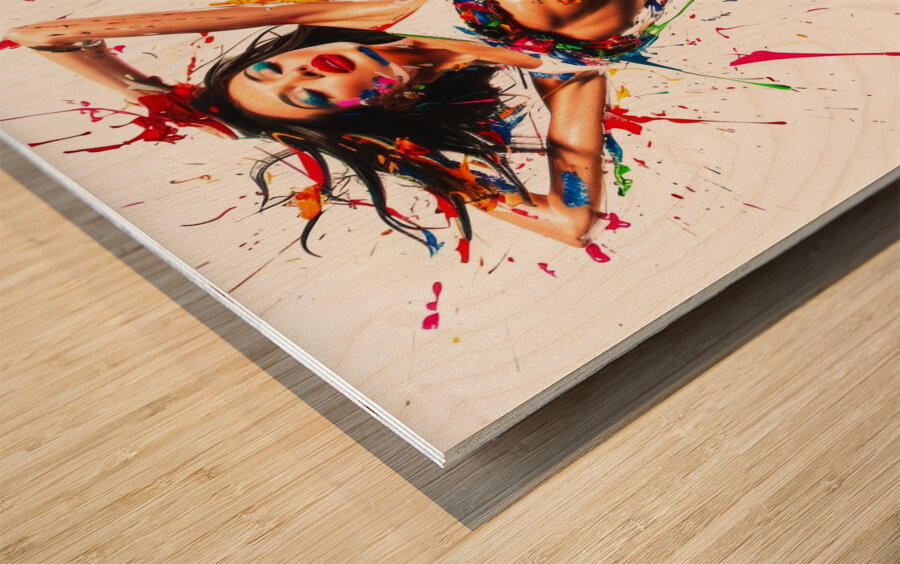 Fashion Model Ramp Walk Wood print