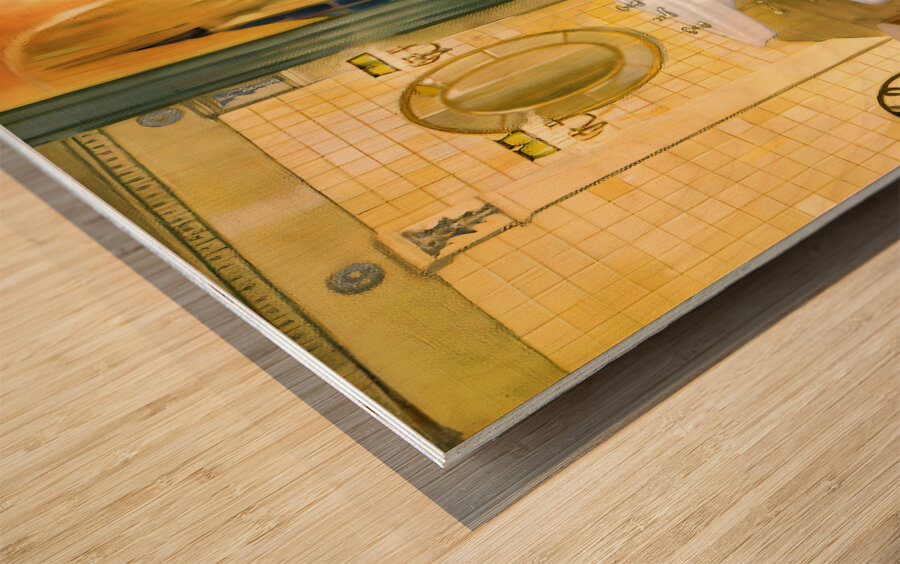 1920s Bathroom Interior Design Wood print