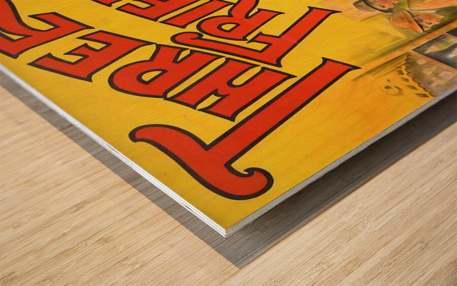 Three Friends Film Art Wood print