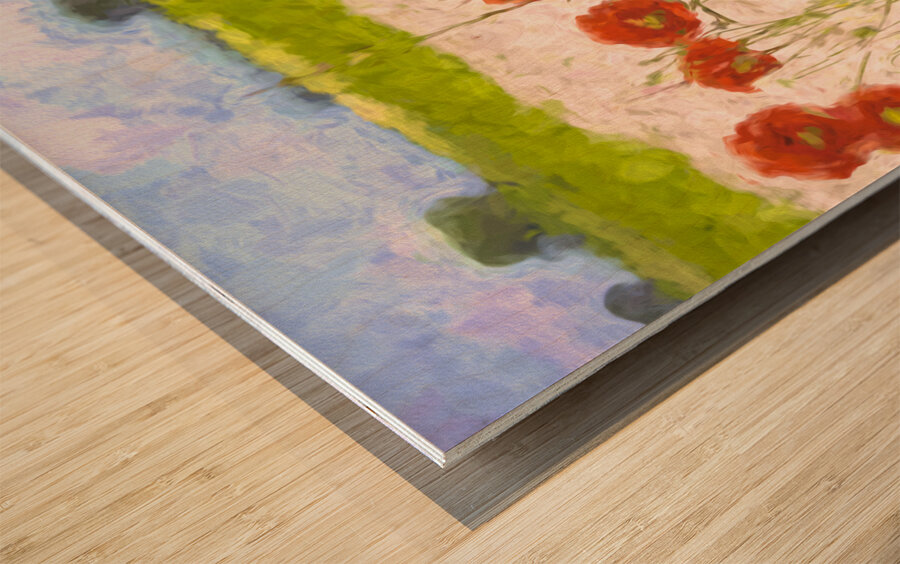 Artistic French Roadside Poppies Wood print