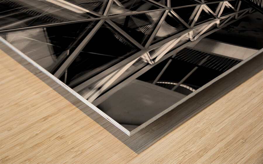 MyZeil Glass Tube in Black and White Wood print