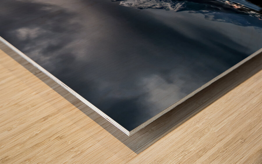 Reine Village Winter Landscape Wood print