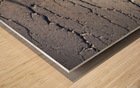 Aerial view of patterns made by water draining over the Silt Mud Flats along Cook Inlet, South-central Alaska; Alaska, United States of America Wood print