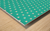 Sweet Aqua Heart Shape Pattern Wood print