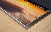Destin Patch Of Grass And Jetty Sunset Wood print