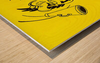 Dick Spencer vintage herky iowa hawkeye cartoon cheerleader Wood print