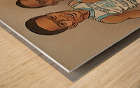 1983 North Carolina Basketball Cartoon Art Wood print