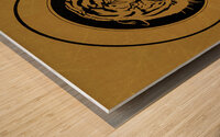vintage circle tigers art Wood print