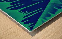 Drip Triangle Green and black Wood print