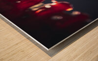drop of blood on chainsaw blade Wood print