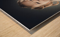caucasian girl with pigtails angry expression  Wood print