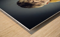 angry caucasian child  Wood print
