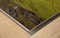 lonely house and waterfalls in saksun area on faroe  Wood print