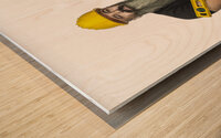 handyman with spirit level  Wood print