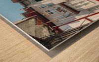 old and dilapidated wooden houses in the city of istanbul. Wood print