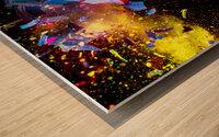 colorful electric light bulb exploding Wood print