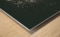 glass explosion on a dark background. Wood print
