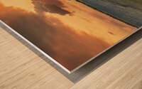 Tonnara in Vendicari at sunset  Wood print