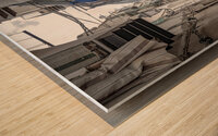 Scicli seen from above.  Wood print