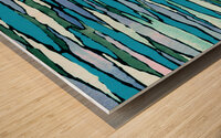 Abstract Watercolor Splash Waves Lines 16 Wood print
