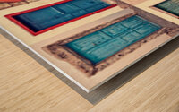 doors of santorini Wood print
