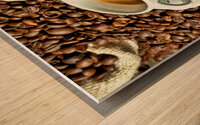 espresso and coffee grain Wood print