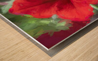 Pretty Proud Red Petunias X Wood print
