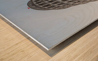 Pisa Italy. Leaning tower sightseeing with blue sky background. Wood print