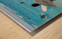 Hawaii Surfing Wood print
