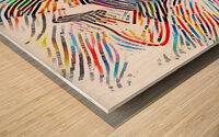 finger print one hand stand Wood print