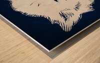 vintage uconn husky art Wood print