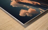 Breathtaking view of a desert landscape with towering sand dunes and a brilliant blue sky Wood print