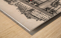 Romantic Cafe Table Wood print