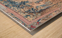 Detail of antique Italian tapestry in Borromeo Palace. Ancient d Wood print