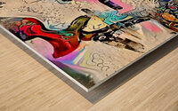 street stick men Wood print