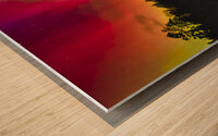 Red Sky Aurora Wood print