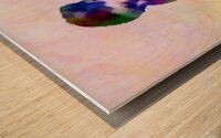 Abstract Mixed Media Art of Ballet Dancer Taking a Break  Wood print