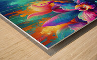 ai artist debra amerson plant artistry rainbow or Wood print