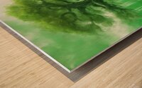tree in green with water Wood print