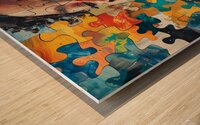 Watercolor painting with multi colored abstract backgrounds generative AI Wood print