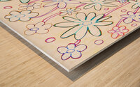 Abstract Pastel Floral Display Wood print