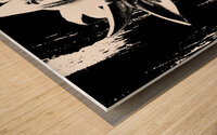Distressed Abstract Black and White Trio of Lilies Wood print