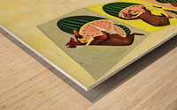 1962 Yogi Bear and Boo Bear Watermelon Art Wood print