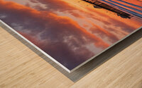San Diego Pier Sunset   Square Wood print