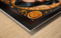 Classic Elegance Of An Enchanting Retro Fusion Pin Up Beauty Mesmerizing AI Concept Art by Xzendor7 Wood print